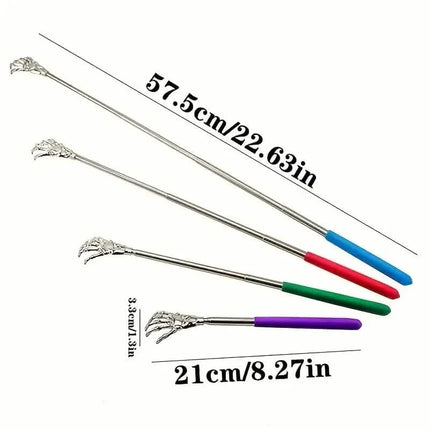 Retractable Back Itching Device – Stainless Steel Claw Massager for Relaxing the Back
