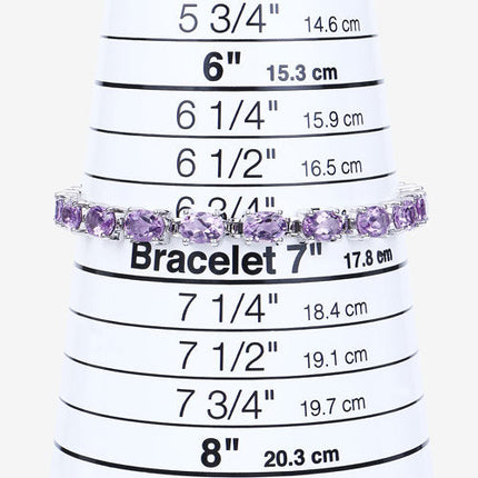 14.40 Carat Genuine Amethyst .925 Sterling Silver Bracelet