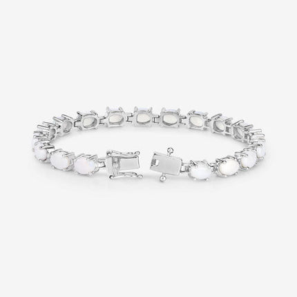 10.26 Carat Genuine Opal .925 Sterling Silver Bracelet