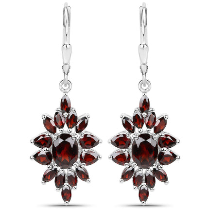 20.24 Carat Genuine Garnet .925 Sterling Silver 3 Piece Jewelry Set (Ring, Earrings, and Pendant w/ Chain)