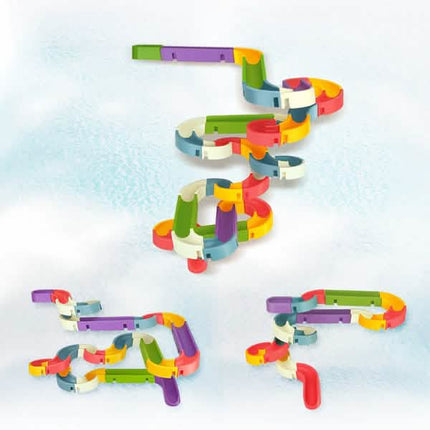 Baby Bath Toys DIY Marble Race Run Assembling Track