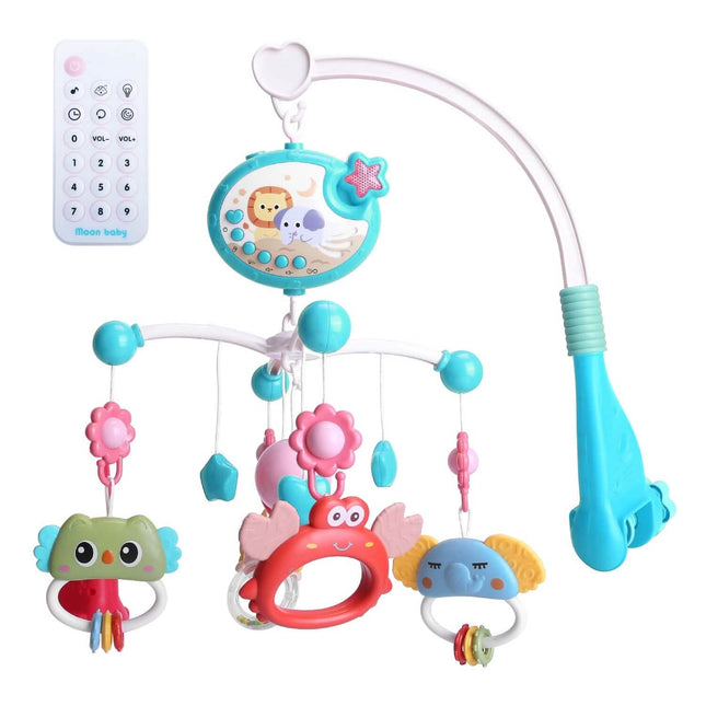 Baby Musical Crib Bed Bell Rotating Mobile Star Projection