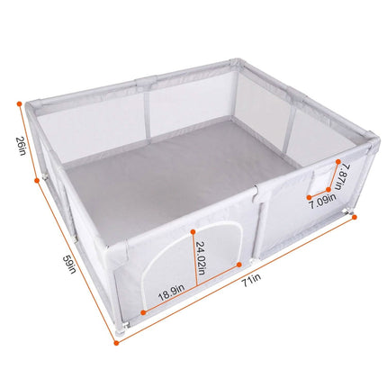 Baby Playpen with Anti-Suction Base Zipper Door