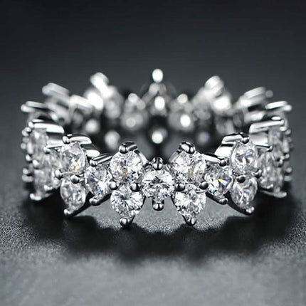 Barzel Women's Cubic Zirconia Eternity Band Ring