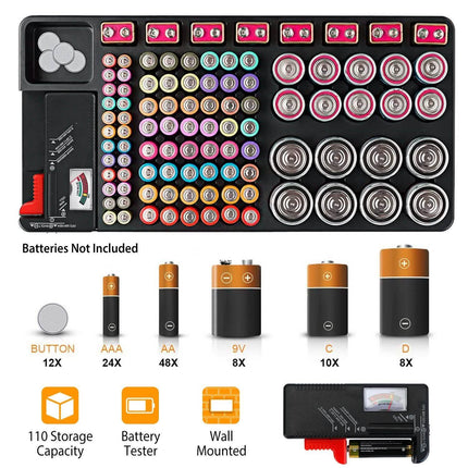 Battery Organizer Storage Case