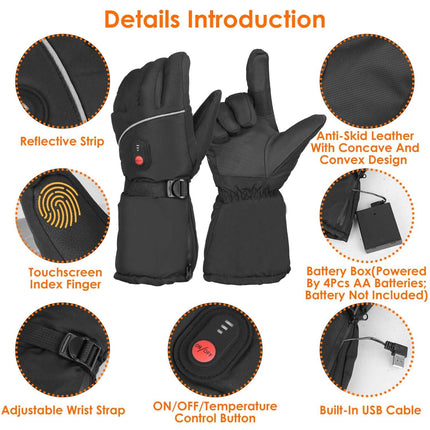 Battery Powered USB Touchscreen Thermal Gloves