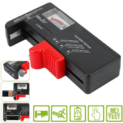 Battery Tester Checker Universal For AA AAA C D 9V 1.5V Button Cell Battery