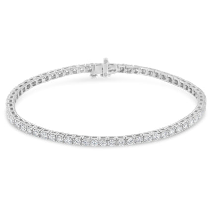 IGI Certified 4.0 Cttw Diamond 14K White Gold Classic 7â€ Tennis Bracelet (H-I Color, I1-I2 Clarity)