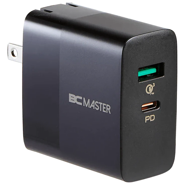 BCMASTER 2-Port Wall Charger 30W USB-C PD and 18W USB-A