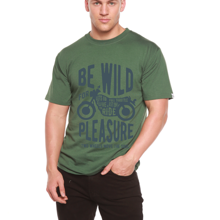 Be Wild Men's Bamboo Viscose/Organic Cotton Short Sleeve Graphic T-Shirt