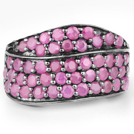 2.33 Carat Genuine Ruby .925 Sterling Silver Ring