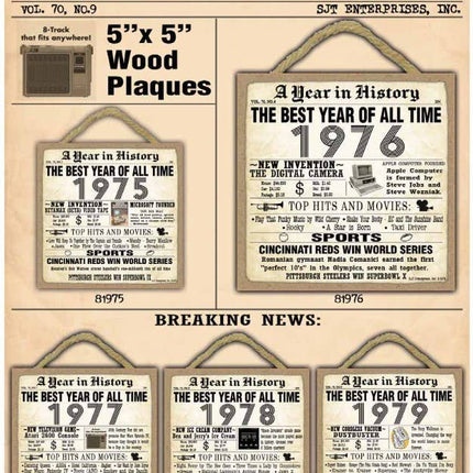 1957 A Year in History Plaques 5" x 5" wood plaque/sign