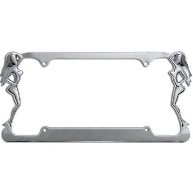 Beach Ladies Metal License Plate Frame