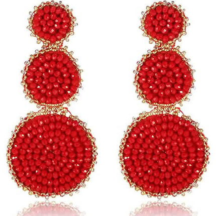 Beaded Drop Earrings Statement Seed Bead Earring
