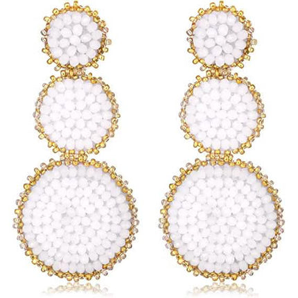 Beaded Drop Earrings Statement Seed Bead Earring