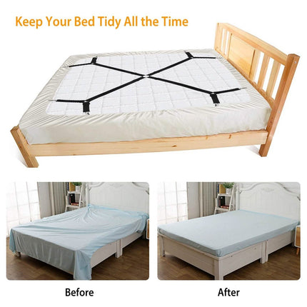 Bed Sheet Fasteners Adjustable Crisscross Elastic Sheet Suspenders