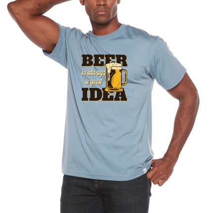 Beer Idea Men's Bamboo Viscose/Organic Cotton Short Sleeve Graphic T-Shirt