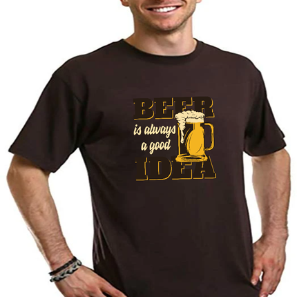 Beer Idea Men's Bamboo Viscose/Organic Cotton Short Sleeve Graphic T-Shirt