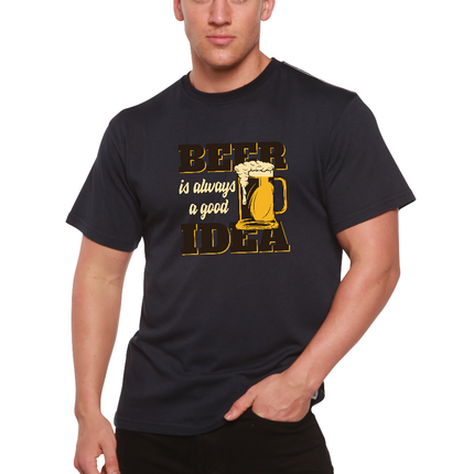 Beer Idea Men's Bamboo Viscose/Organic Cotton Short Sleeve Graphic T-Shirt
