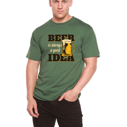 Beer Idea Men's Bamboo Viscose/Organic Cotton Short Sleeve Graphic T-Shirt