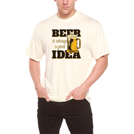 Beer Idea Men's Bamboo Viscose/Organic Cotton Short Sleeve Graphic T-Shirt
