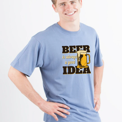 Beer Idea Men's Bamboo Viscose/Organic Cotton Short Sleeve Graphic T-Shirt