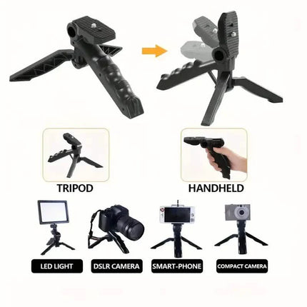 Beginner Video Blogging Kit with a 10-inch Tripod, Phone Holder, and Mini Shotgun Microphone