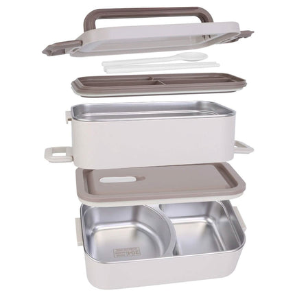 Bento Lunch Box 3 Stackable Food Container with Chopsticks and Spoon