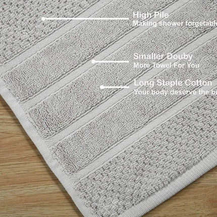 Bibb Home 6-Piece Egyptian Cotton Zero Twist Towel Set