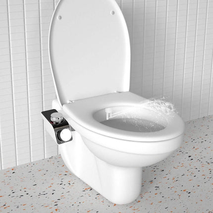 Bidet Attachment Non-Electric Fresh Water Sprayer with Self Cleaning Dual Nozzle