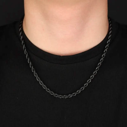 Black Chain Style Titanium Steel Fashion Necklace for Men