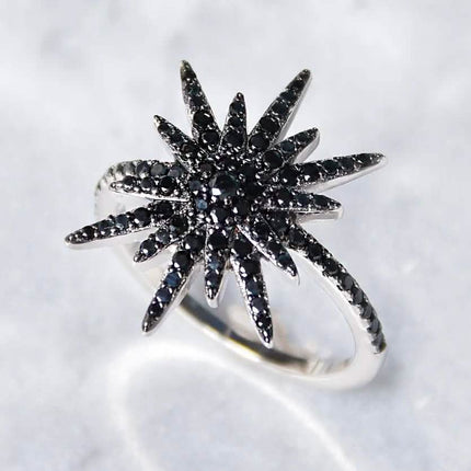 Black CZ Star Statement Ring - Assorted Sizes