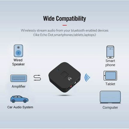 Black Wireless Bluetooth Receiver 5.0 aptX LL RCA NFC 3.5mm Jack Aux Audio Adapter