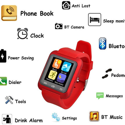 Bluetooth Smart Watch with Phone Pairing, Pedometer, Sleep Monitoring, etc.
