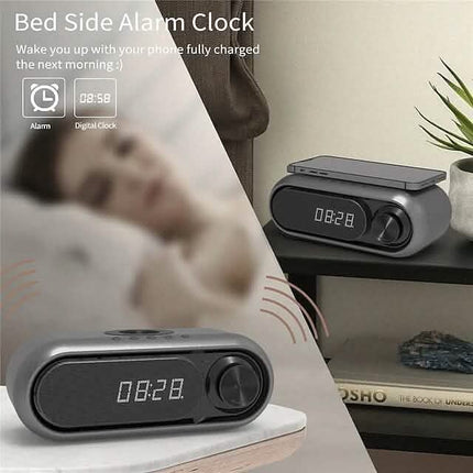 Bluetooth Speaker Wireless Charger with Alarm Clock
