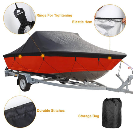 Boat Cover 210D Waterproof Dustproof Trailerable Boat Protector