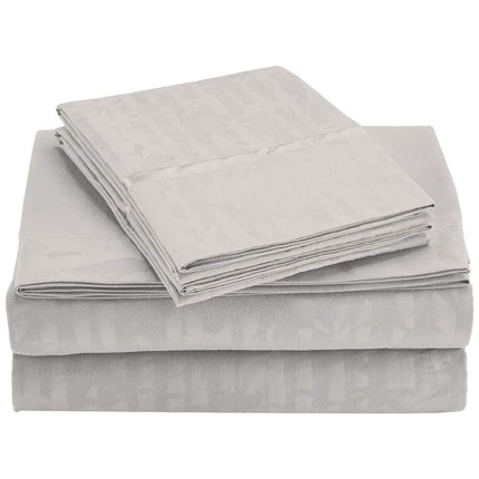 4-Piece Set: Super-Soft 1600 Series Bamboo Embossed Bed Sheet