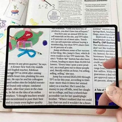Book Page Magnification 180X120mm PVC Magnifier