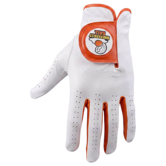 Breakfast Ball Cabretta Leather Golf Glove | Premium Golf Glove with Magnetic Ball Marker | Left & Right Hand | Standard & Cadet Sizes