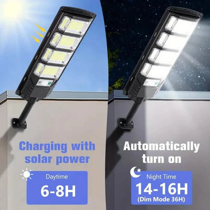 Bright Solar Street Light with Wide Angle Motion Sensor and Remote Control