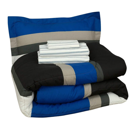 Brooklyn Flat Rugby Stripe Bed-in-a-Bag Set