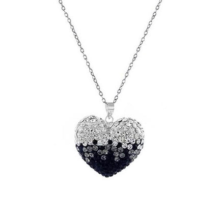 Bubble Heart Pendant in Solid Sterling Silver Made with Swarovski Elements