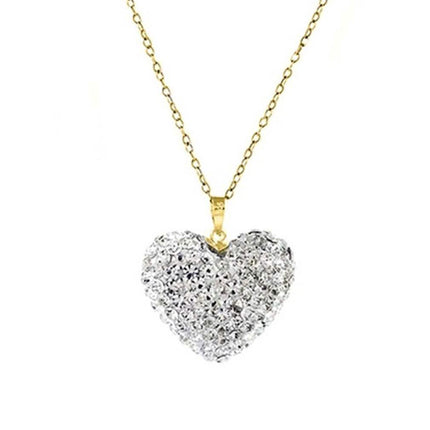 Bubble Heart Pendant in Solid Sterling Silver Made with Swarovski Elements