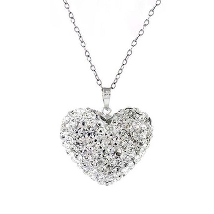 Bubble Heart Pendant in Solid Sterling Silver Made with Swarovski Elements