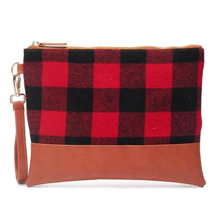 Buffalo Plaid Clutch  Durable and Lightweight Wristlet