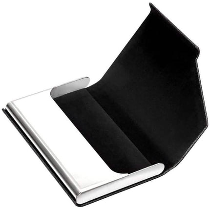 Business Name Card Holder Luxury PU Leather and Stainless Steel Multi Card Case