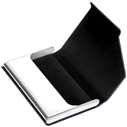 Business Name Card Holder Luxury PU Leather and Stainless Steel Multi Card Case