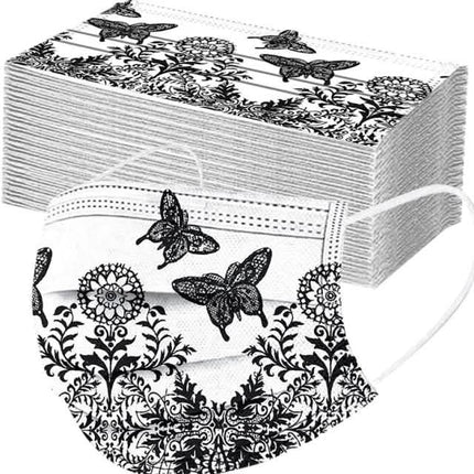 Butterfly Disposable Mask Flowers Lace
