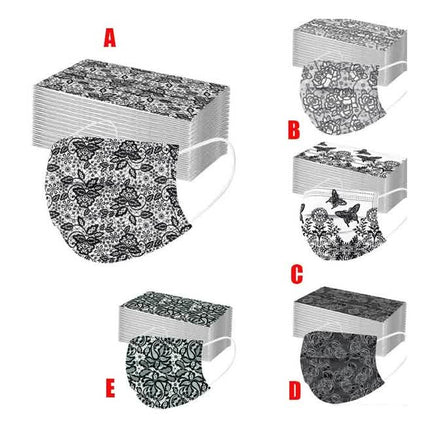 Butterfly Disposable Mask Flowers Lace
