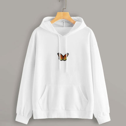 Butterfly Graphic Drawstring Hoodie